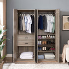 Manhattan Comfort Lee Modern 2-Piece Wardrobe Closet in Rustic Gray - 2-WC0023-GY