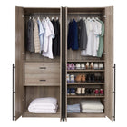 Manhattan Comfort Lee Modern 2-Piece Wardrobe Closet in Rustic Gray - 2-WC0023-GY