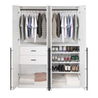Manhattan Comfort Lee Modern 2-Piece Wardrobe Closet in White - 2-WC0023-WH