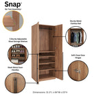 Manhattan Comfort Lee Modern 32" Wardrobe Closet in Golden Brown - Set of 2 - 2-WC003-GB