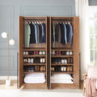 Manhattan Comfort Lee Modern 32" Wardrobe Closet in Golden Brown - Set of 2 - 2-WC003-GB