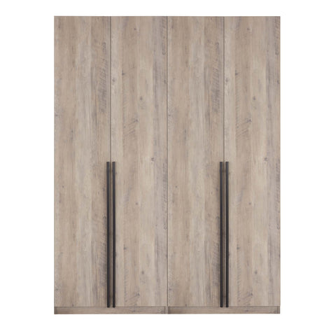 Manhattan Comfort Lee Modern 32" Wardrobe Closet in Rustic Gray - Set of 2