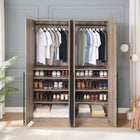 Manhattan Comfort Lee Modern 32" Wardrobe Closet in Rustic Gray - Set of 2 - 2-WC003-GY