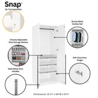 Manhattan Comfort Lee Modern 32" Wardrobe Closet in White - Set of 2 - 2-WC003-WH