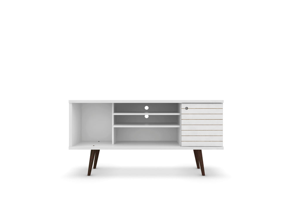 Manhattan Comfort Liberty Mid-Century Modern 53" TV Stand in White