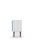 Manhattan Comfort Liberty Mid-Century Modern 53" TV Stand in Blue Slate and White