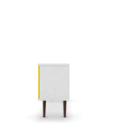 Manhattan Comfort Liberty Mid-Century Modern 53" TV Stand in White and Yellow