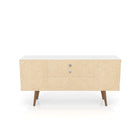 Manhattan Comfort Liberty Mid-Century Modern 53" TV Stand in Natural and White