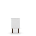 Manhattan Comfort Liberty Mid-Century Modern 53" TV Stand in White and Rustic Brown