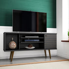 Manhattan Comfort Liberty Mid-Century Modern 53" TV Stand in Black