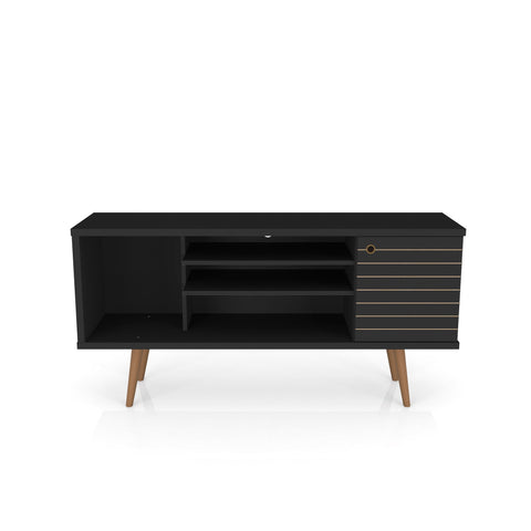 Manhattan Comfort Liberty Mid-Century Modern 53" TV Stand in Black