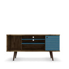 Manhattan Comfort Liberty Mid-Century Modern 53" TV Stand in Rustic Brown and Blue Slate