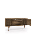 Manhattan Comfort Liberty Mid-Century Modern 53" TV Stand in Rustic Brown and Natural