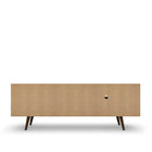 Manhattan Comfort Liberty Mid-Century Modern 63" TV Stand in Blue Slate and White