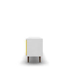 Manhattan Comfort Liberty Mid-Century Modern 63" TV Stand in White and Yellow