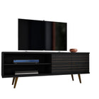 Manhattan Comfort Liberty Mid-Century Modern 63" TV Stand in Black