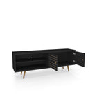 Manhattan Comfort Liberty Mid-Century Modern 63" TV Stand in Black