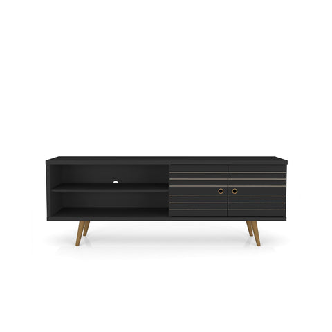 Manhattan Comfort Liberty Mid-Century Modern 63" TV Stand in Black