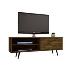 Manhattan Comfort Liberty Mid-Century Modern 63" TV Stand in Rustic Brown