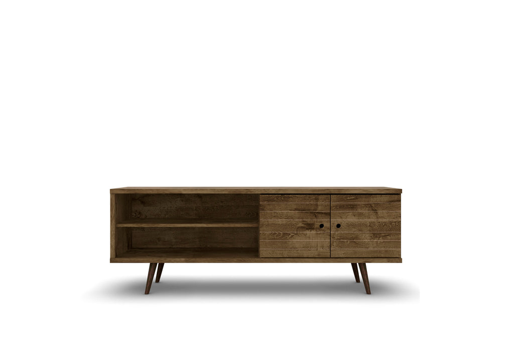 Manhattan Comfort Liberty Mid-Century Modern 63" TV Stand in Rustic Brown