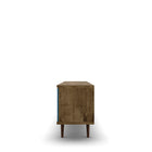 Manhattan Comfort Liberty Mid-Century Modern 63" TV Stand in Rustic Brown and Blue Slate