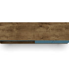 Manhattan Comfort Liberty Mid-Century Modern 63" TV Stand in Rustic Brown and Blue Slate