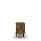 Manhattan Comfort Liberty Mid-Century Modern 63" TV Stand in Rustic Brown and Yellow