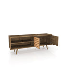 Manhattan Comfort Liberty Mid-Century Modern 63" TV Stand in Rustic Brown and Natural