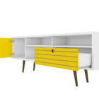 Manhattan Comfort Liberty Mid-Century Modern 71" TV Stand in White and Yellow