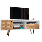 Manhattan Comfort Liberty Mid-Century Modern 71" TV Stand in Natural and White