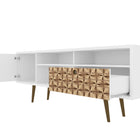 Manhattan Comfort Liberty Mid-Century Modern 71" TV Stand in Natural and White