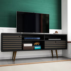 Manhattan Comfort Liberty Mid-Century Modern 71" TV Stand in Black