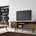 Manhattan Comfort Liberty Mid-Century Modern 71" TV Stand in Rustic Brown