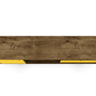 Manhattan Comfort Liberty Mid-Century Modern 71" TV Stand in Rustic Brown and Yellow