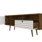 Manhattan Comfort Liberty Mid-Century Modern 71" TV Stand in Rustic Brown and White