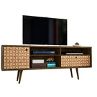 Manhattan Comfort Liberty Mid-Century Modern 71" TV Stand in Rustic Brown and Natural