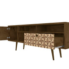 Manhattan Comfort Liberty Mid-Century Modern 71" TV Stand in Rustic Brown and Natural