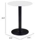 Zuo Alto Bistro Table White & Black