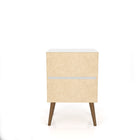 Manhattan Comfort Liberty Mid-Century Modern 18" Nightstand in Natural and White (1-Drawer)
