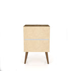 Manhattan Comfort Liberty Mid-Century Modern 18" Nightstand in Rustic Brown and White (1-Drawer)