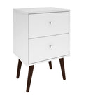 Manhattan Comfort Liberty Mid-Century Modern 18" Nightstand in White (2-Drawer)