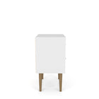 Manhattan Comfort Liberty Mid-Century Modern 18" Nightstand in Natural and White (2-Drawer)