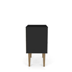 Manhattan Comfort Liberty Mid-Century Modern 18" Nightstand in Black (2-Drawer)