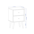 Manhattan Comfort Liberty Mid-Century Modern 18" Nightstand in Rustic Brown (2-Drawer)