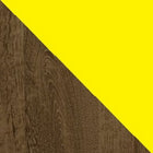 Manhattan Comfort Liberty Mid-Century Modern 18" Nightstand in Rustic Brown and Yellow (2-Drawer)