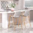 Zuo Desi Counter Stool (Set of 2) White & Gold