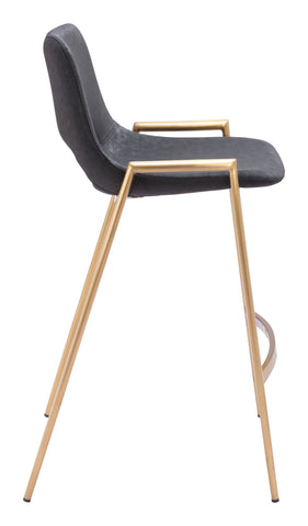 Zuo Desi Counter Stool (Set of 2) Black & Gold
