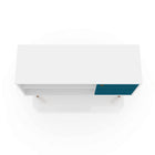 Manhattan Comfort Liberty Mid-Century Modern 43" TV Stand in Blue Slate and White