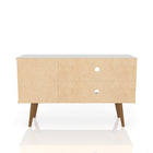 Manhattan Comfort Liberty Mid-Century Modern 43" TV Stand in White and Yellow