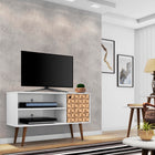 Manhattan Comfort Liberty Mid-Century Modern 43" TV Stand in Natural and White
